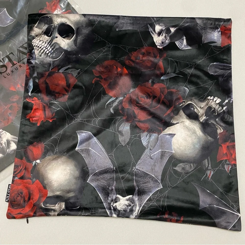 Killstar Haunted Garden Velvet Cushion Pillow Cover Case Pair Goth Vampire